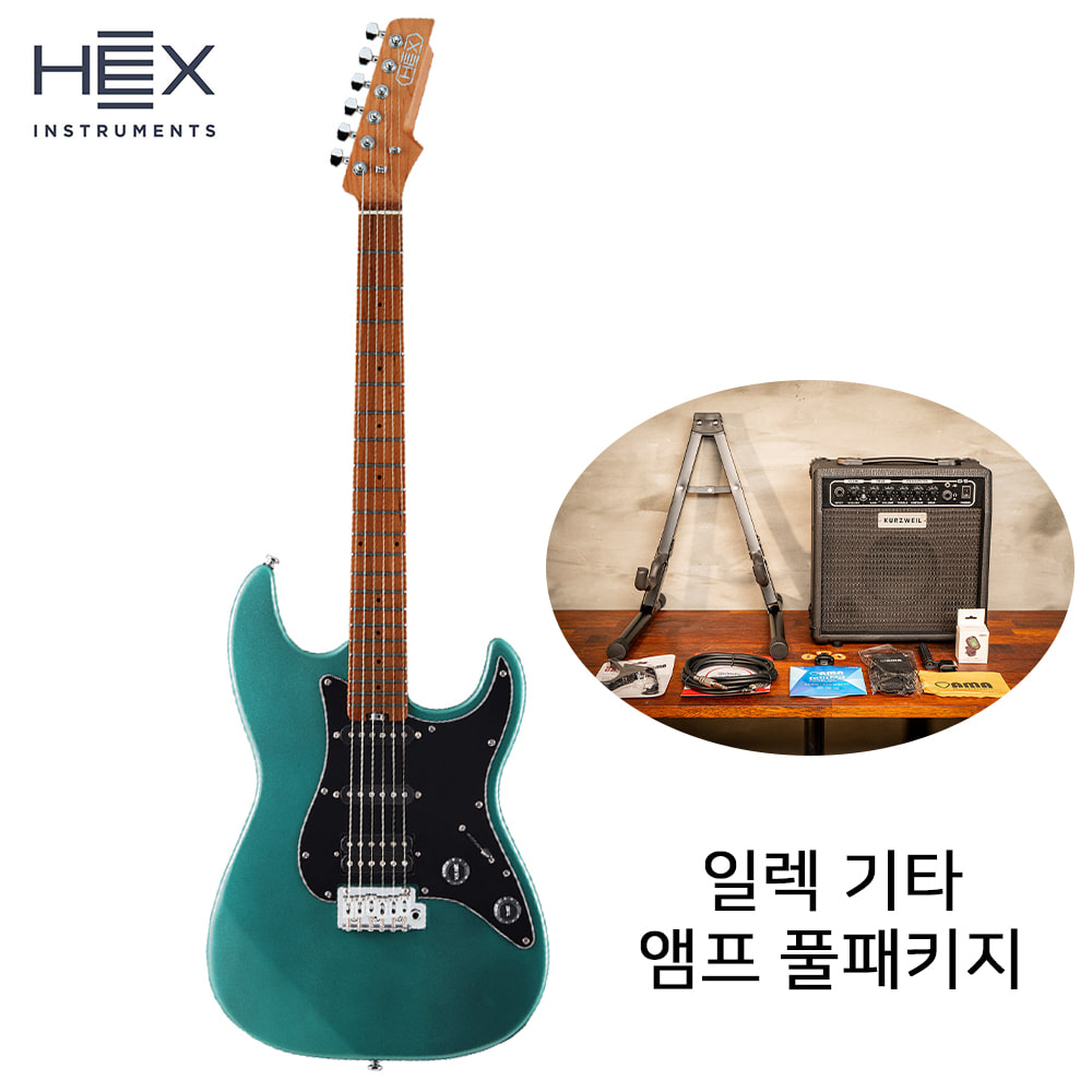 앰프패키지 헥스 일렉기타 HEX E300G BG