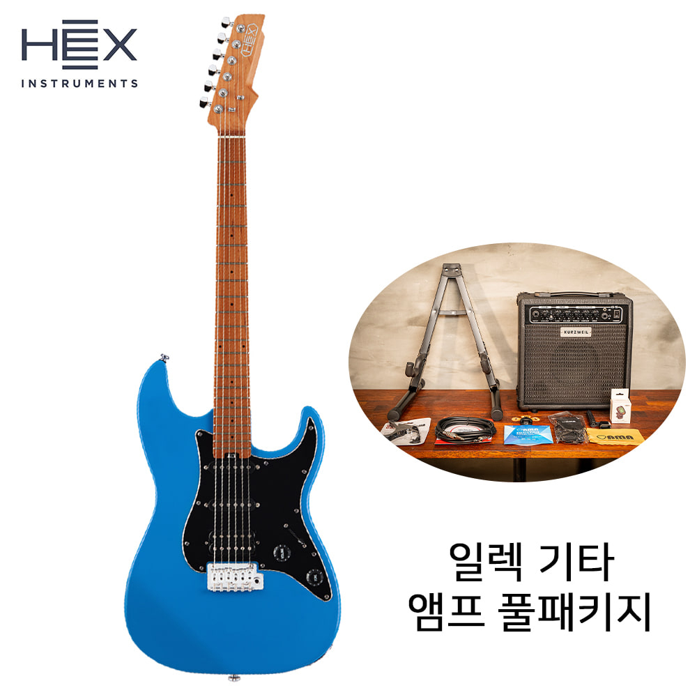 앰프패키지 헥스 일렉기타 HEX E300G LB