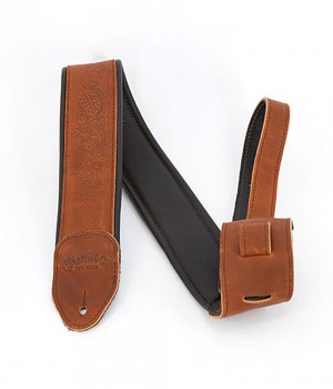 마틴 스트랩 Garment brown rolled leather guitar strap / 18A0088