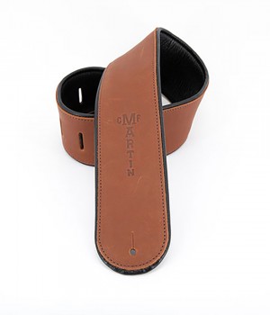 마틴 스트랩 Brown rolled leather guitar strap / 18A0028